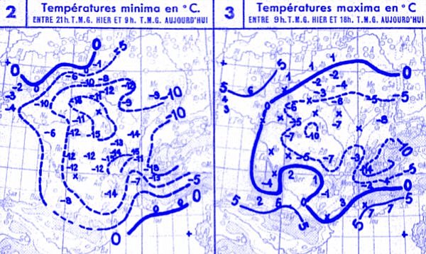 temperatures du 12 janvier 1945