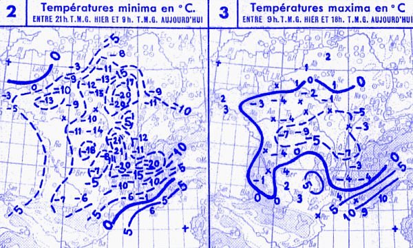 temperatures du 13 janvier 1945