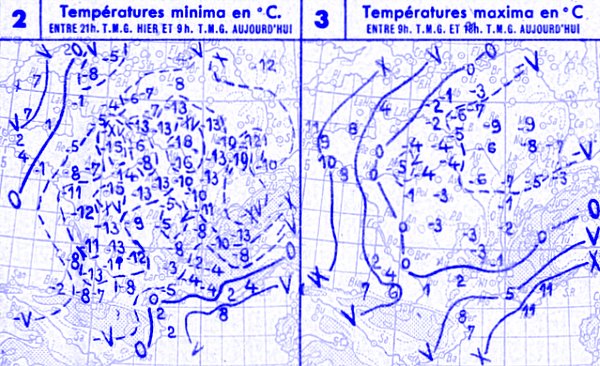 temperatures du 22 decembre 1946
