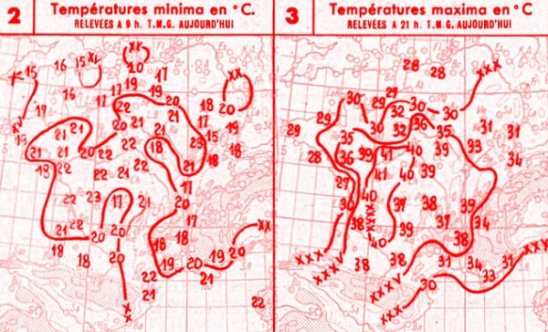 temperatures du 27 juillet 1947