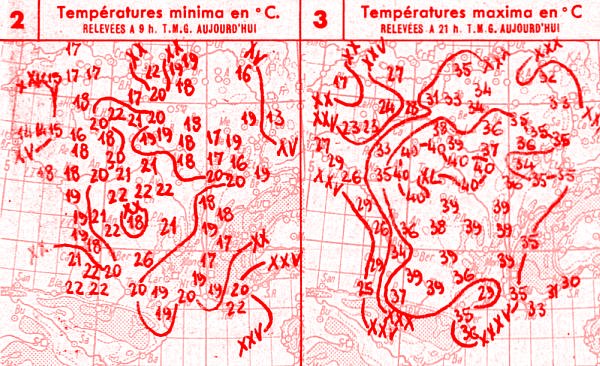temperatures du 28 juillet 1947