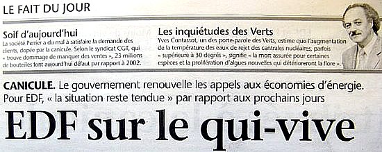 EDF en alerte aout 2003