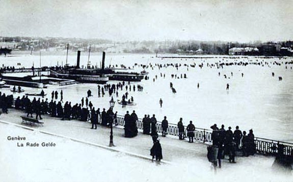 la rade de Geneve gelee en janvier 1891