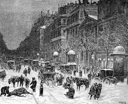 neige sur Montmartre en 1881
