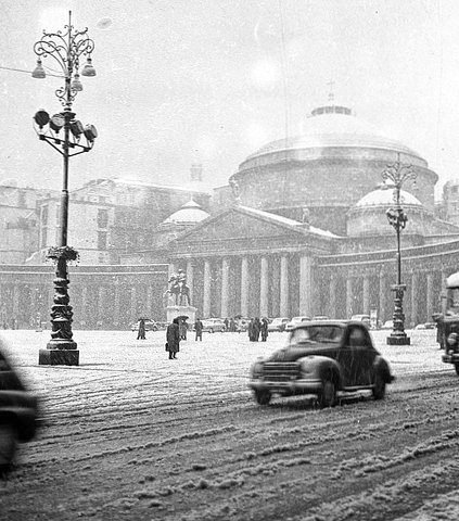 Naples sous la neige en fevrier 1956