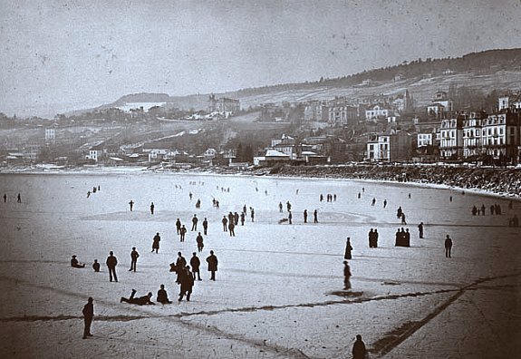 lac de Neuchatel gele pendant l`hiver 1879 1880