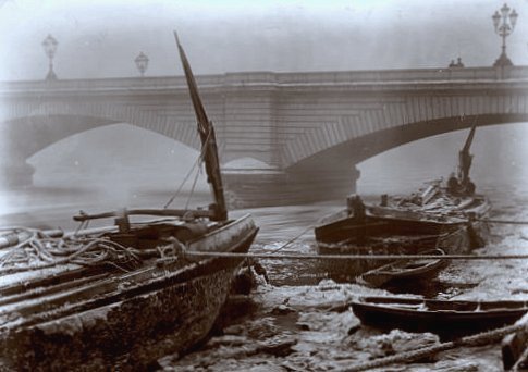 la Tamise gelee au pont de Putney en 1891