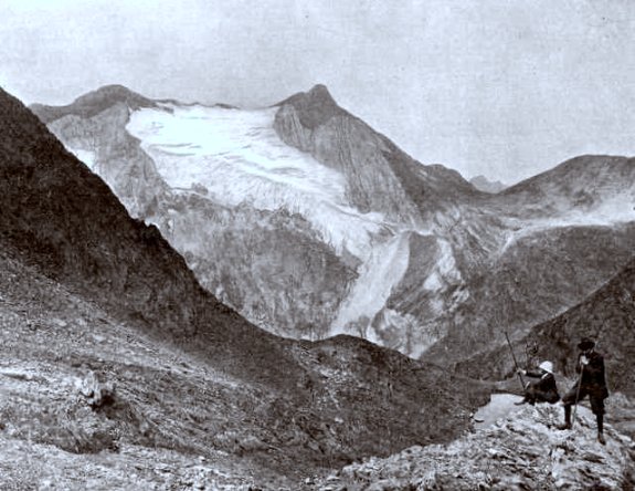 le Vignemale et le glacier d`Ossoue durant l`ete 1900