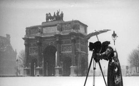 arc du Carrousel sous la neige janvier 1941