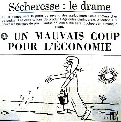 article sur les conséquences economiques de la secheresse juillet 1976