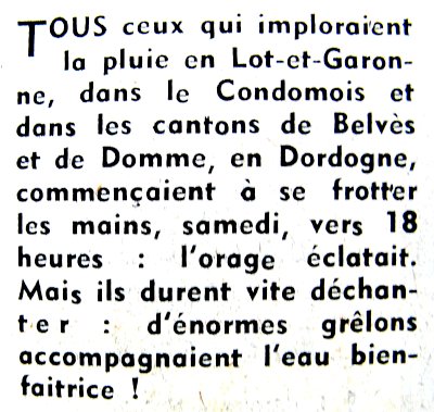 article sur l`orage du 26 juin 1976