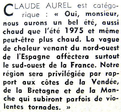 article previsions de claude aurel mai 1976