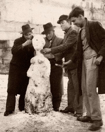 bonhomme de neige en Italie 1956