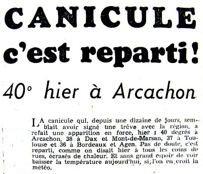 canicule dans le sud ouest mi juillet 76