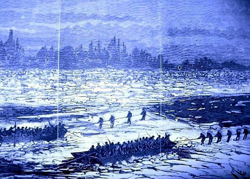 chenal des pontonniers et du genie en Loire decembre 1879