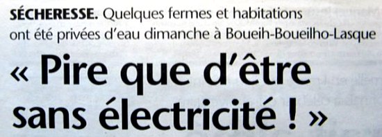 coupures d`eau aout 2003