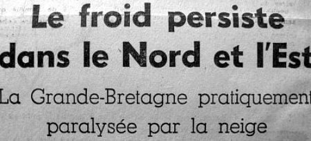 entête d`article sur la persistance du froid et la neige en Grande Bretagne décembre 62