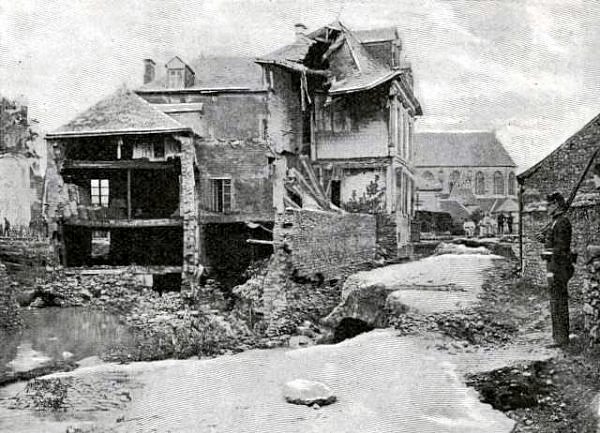 maison detruite par la crue lors de l`orage du 7 juin 1904