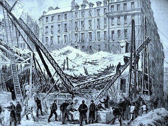 effondrement du marche rue du Chateau decembre 1879