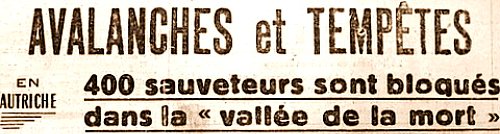 entetes avalanches janvier 1954