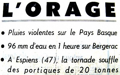 entête sur l`orage du 6 juillet 76