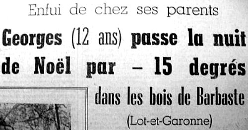 entête sur un miraculé de Noël 62