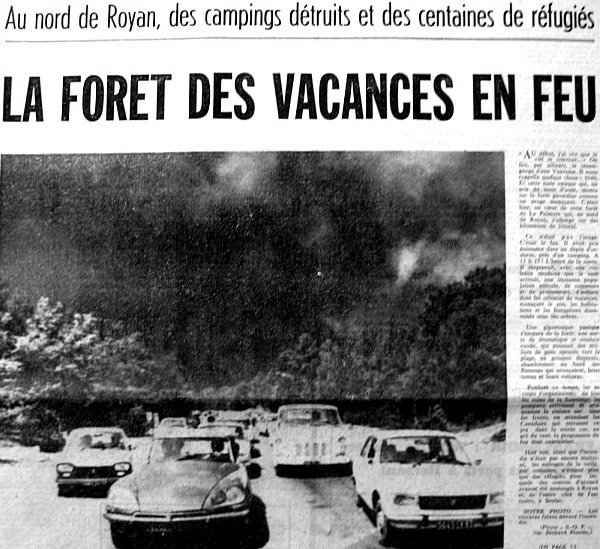 incendie a la Palmyre le 19 aout 1976