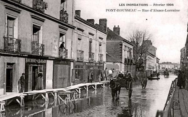 quartier de Pont Rousseau a Reze pendant les inondations de fevrier1904