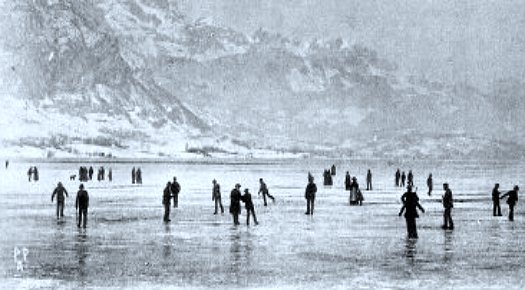 le lac d`Annecy gele durant l`hiver 1891