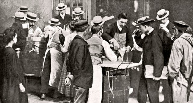 marchands de glace pendant la canicule de juillet 1904