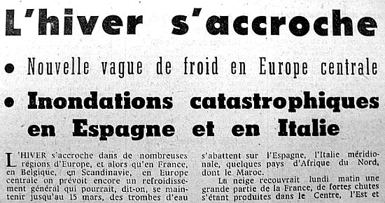 article sur la persistance du mauvais temps mi février 63