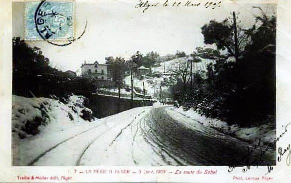 neige sur Alger le 3 janvier 1905