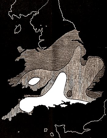 hauteurs de neige en Angleterre du 17 au 21 janvier 1881