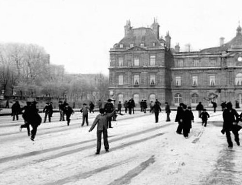 patineurs des jardins du Luxembourg en 1895