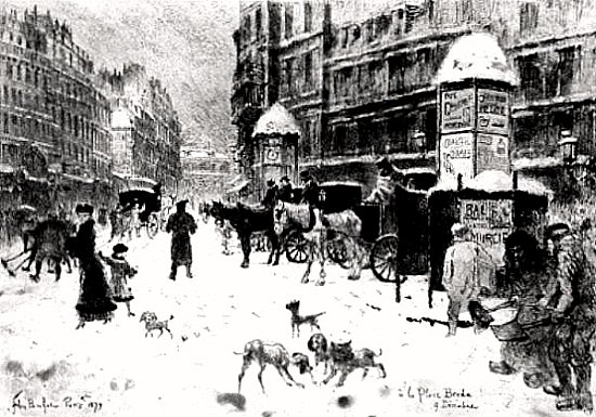 place Breda sous la neige le 8 decembre 1879