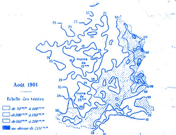 precipitations en aout 1901