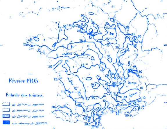 precipitations en fevrier 1905