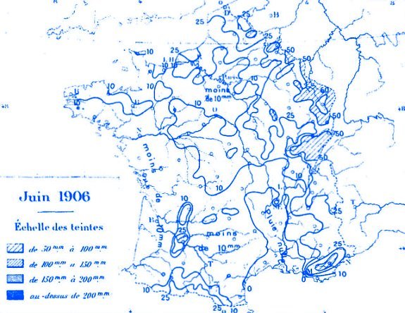 precipitations en juin 1906