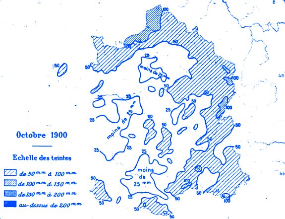 precipitations en octobre 1900