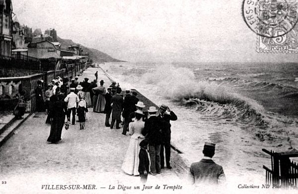tempete a Villers sur mer en juin 1904