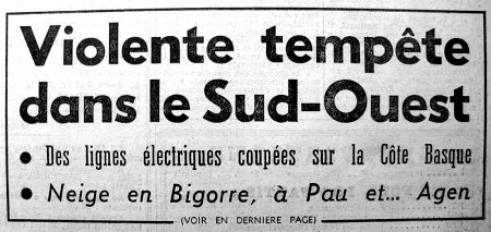 tempête début janvier 63