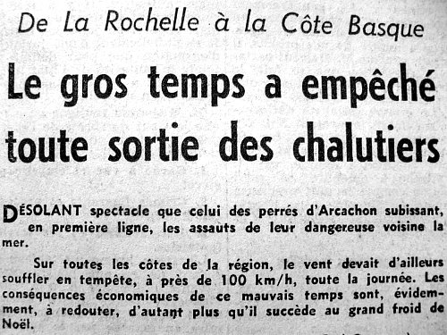 article sur la t&ecirc;mp&ecirc;te d&eacute;but janvier 63