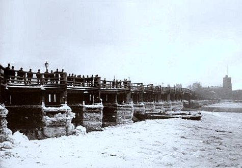 la Tamise gelee a Putney en 1881